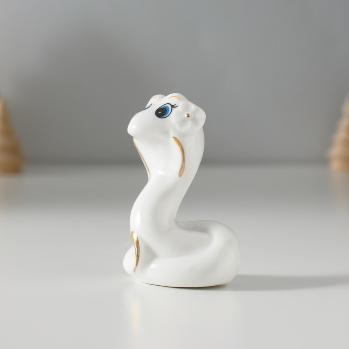 Сувенир керамика Сувенир керамика "Змейка с цветочком" с золотом 2,7х4х6 см