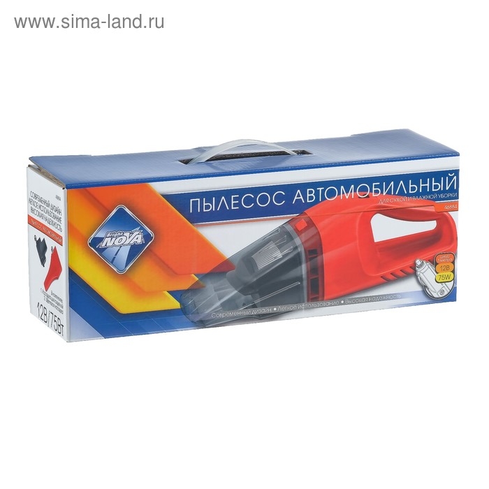 Пылесос Nova Bright, для сухой/влажной уборки 75 Вт, 12 В, красный Пылесос Nova Bright, для сухой/влажной уборки 75 Вт, 12 В, красный
