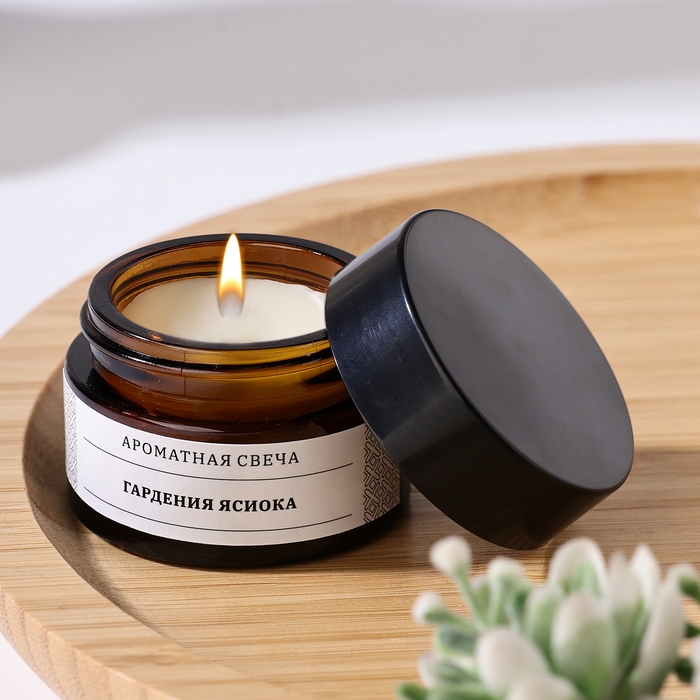 Свеча ароматическая в банке  Свеча ароматическая в банке "Гардения Ясиока", 12 гр
