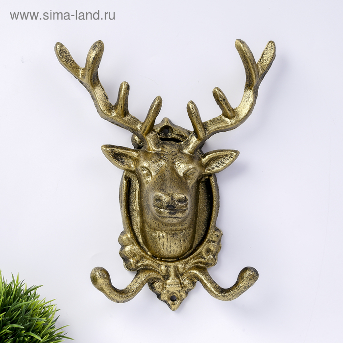Крючки декоративные металл Крючки декоративные металл "Золотой олень" 22,5х18,5х9,5 см