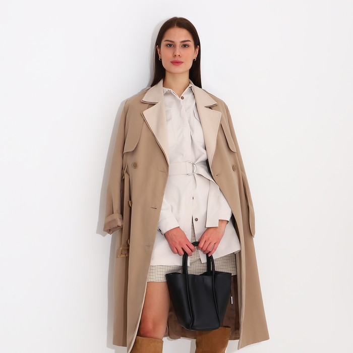 Сумка женская тоут на молнии, цвет чёрный