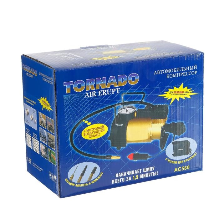 Компрессор автомобильный Торнадо АC-580, 14 A, 150 PSI, 30 л/м, 12 В Компрессор автомобильный Торнадо АC-580, 14 A, 150 PSI, 30 л/м, 12 В