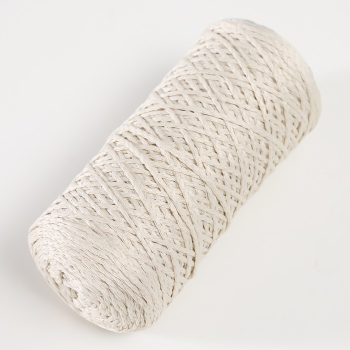 Шнур для вязания 100% полиэфир 1мм 200м/75±10гр (02-молочный) Шнур для вязания 100% полиэфир 1мм 200м/75±10гр (02-молочный)