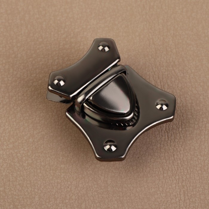 Застёжка для сумки, 4 × 4,2 см, цвет чёрный никель Застёжка для сумки, 4 × 4,2 см, цвет чёрный никель