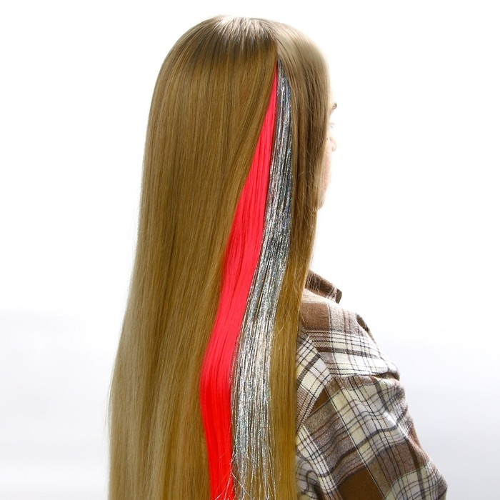 Корона, волшебная палочка и цветные пряди новогодние &laquo;Самой волшебной девочке&raquo;, на Новый год, 4 предмета