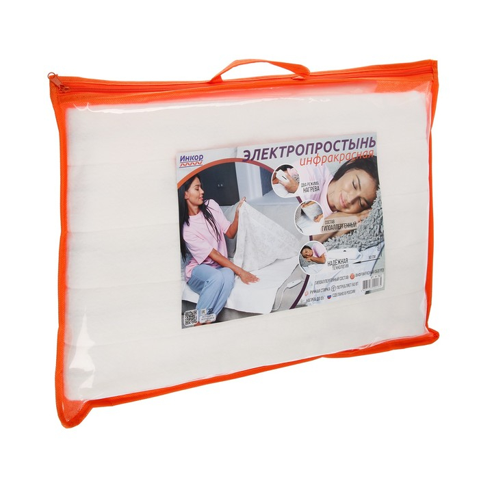 Электропростынь Электропростынь "Инкор", 60 Вт, 90х150 см, 35-45°С, 3 режима, защита от перегрева