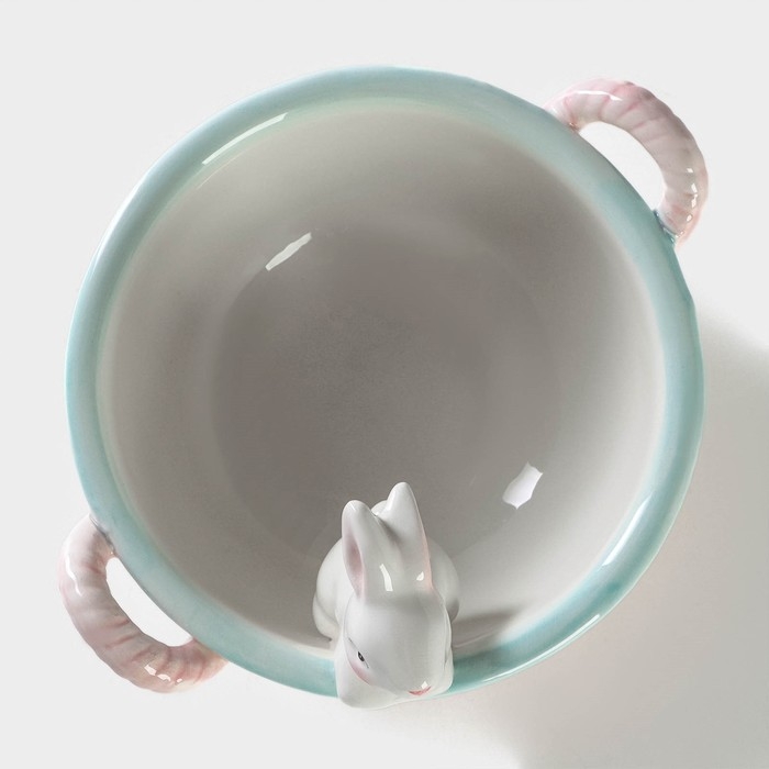 Конфетница «Зайка», 800 мл, 19,5×16,5×12,5 см, цвет розовый Конфетница «Зайка», 800 мл, 19,5×16,5×12,5 см, цвет розовый