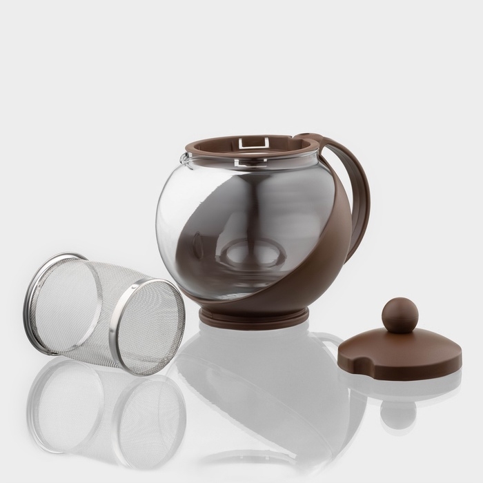 Чайник стеклянный заварочный «Забота» матовый, 700 мл, с металлическим ситом, цвета МИКС Чайник стеклянный заварочный «Забота» матовый, 700 мл, с металлическим ситом, цвета МИКС