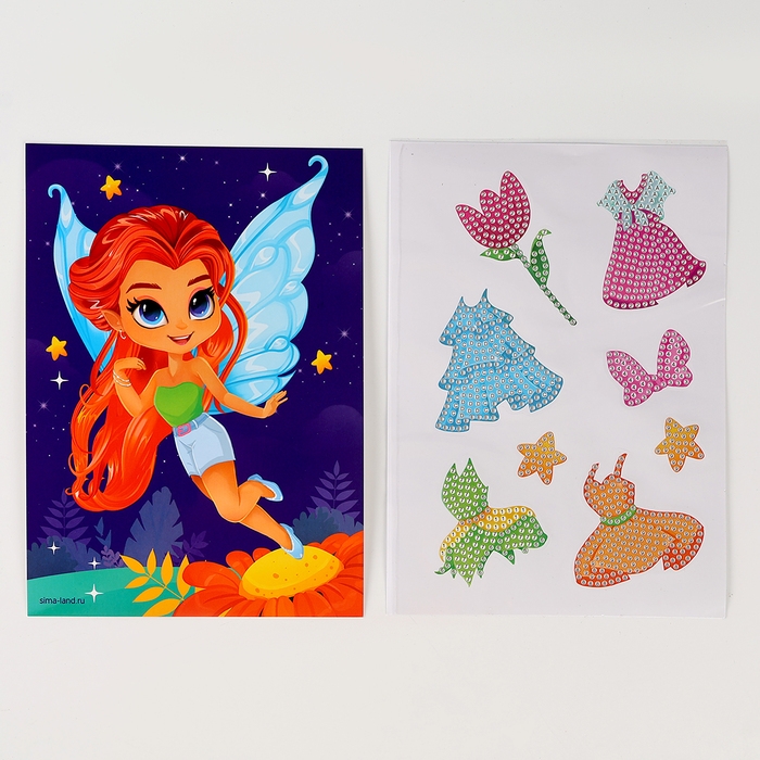 Алмазная мозаика с частичным заполнением для детей. Наряди персонажа «Фея»