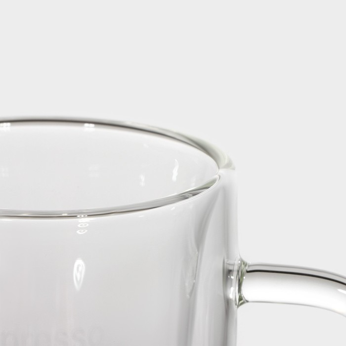 Кружка стеклянная с двойными стенками Magistro «Дуо. Espesso», 80 мл, 9×6×6,5 см Кружка стеклянная с двойными стенками Magistro «Дуо. Espesso», 80 мл, 9×6×6,5 см