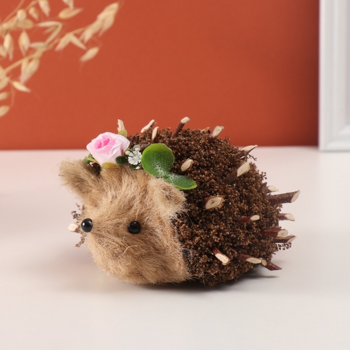 Декор  Декор "Ёжик с цветами" 15х10х9 см