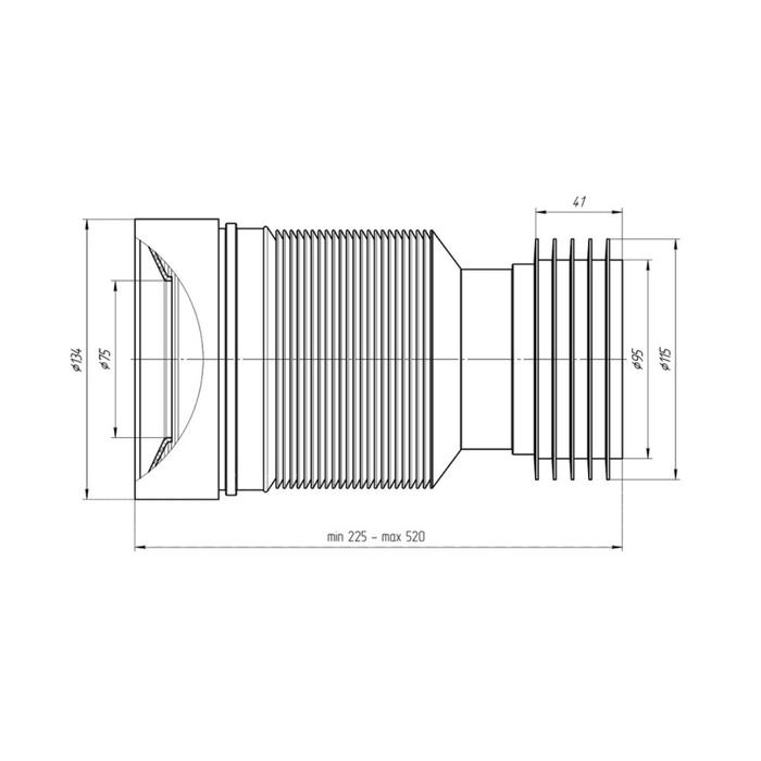 Гофра для унитаза  Гофра для унитаза "АНИ Пласт" K828, гибкий