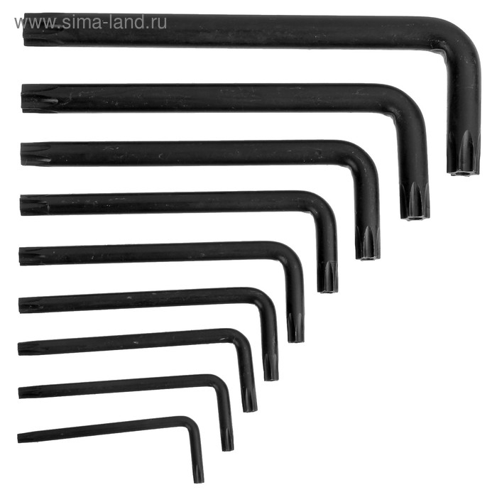 Набор ключей ТУНДРА black, TORX Tamper, CrV, TT10 - TT50, 9 шт. Набор ключей ТУНДРА black, TORX Tamper, CrV, TT10 - TT50, 9 шт.