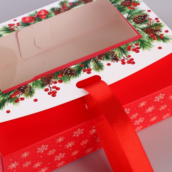 Коробка новогодняя складная «Счастливого нового года» 16.5 х 12.5 х 5 см, Новый год Коробка новогодняя складная «Счастливого нового года» 16.5 х 12.5 х 5 см, Новый год