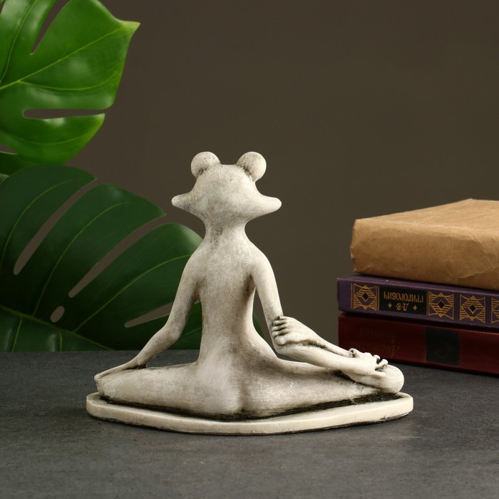 Фигура Фигура "Лягушка йог лотос" 16х21х11см, серый камень