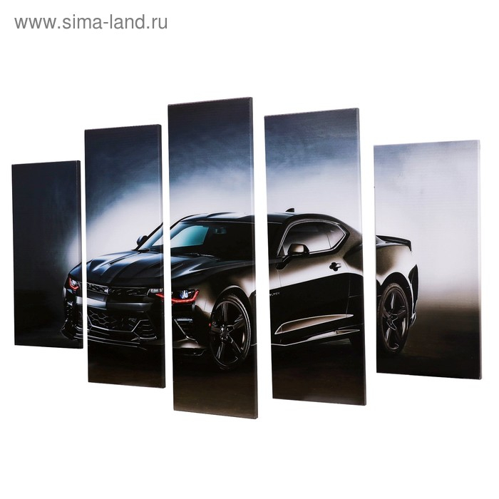 Модульная картина  Модульная картина "Чёрная машина" (2-23х52; 2-24х70; 1-24х80) 120х80см