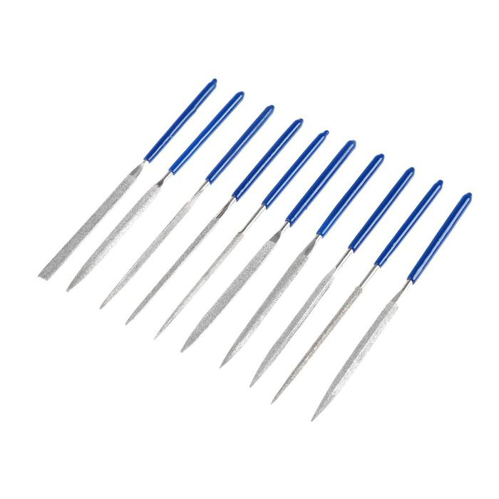 Набор надфилей алмазных ТУНДРА, обрезиненные рукоятки, 70 х 140 х 3 мм, 10 шт. Набор надфилей алмазных ТУНДРА, обрезиненные рукоятки, 70 х 140 х 3 мм, 10 шт.