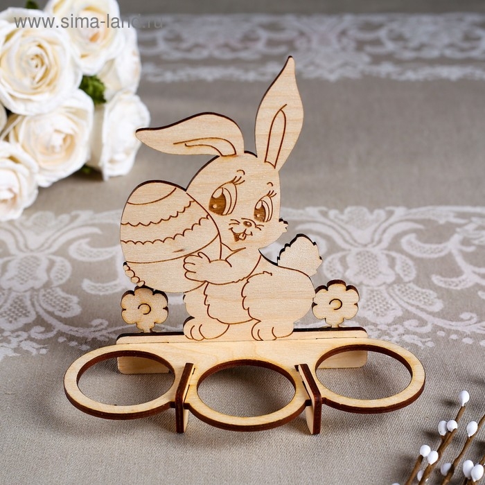 Подставка под 3 яйца Подставка под 3 яйца "Кролик", 15,0х7,0х14,5 см