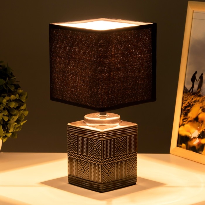 Настольная лампа Митчелл E14 40Вт черный 14х14х29 см RISALUX Настольная лампа Митчелл E14 40Вт черный 14х14х29 см RISALUX