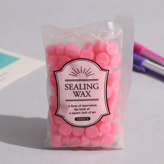 Сургуч в гранулах Сургуч в гранулах "Фуксия" перламутр набор 100 капсул