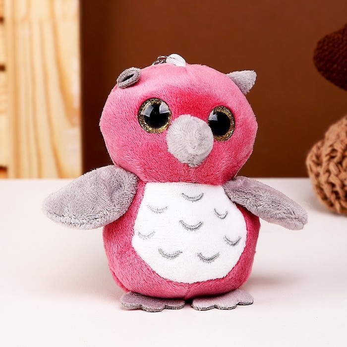 Мягкая игрушка &laquo;Сова с серым клювиком&raquo;, на брелоке, 10 см, цвета МИКС