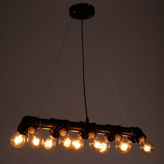Подвес "Тубо" 10хЕ27 40Вт черный-медь 7х5х7-127см BayerLux