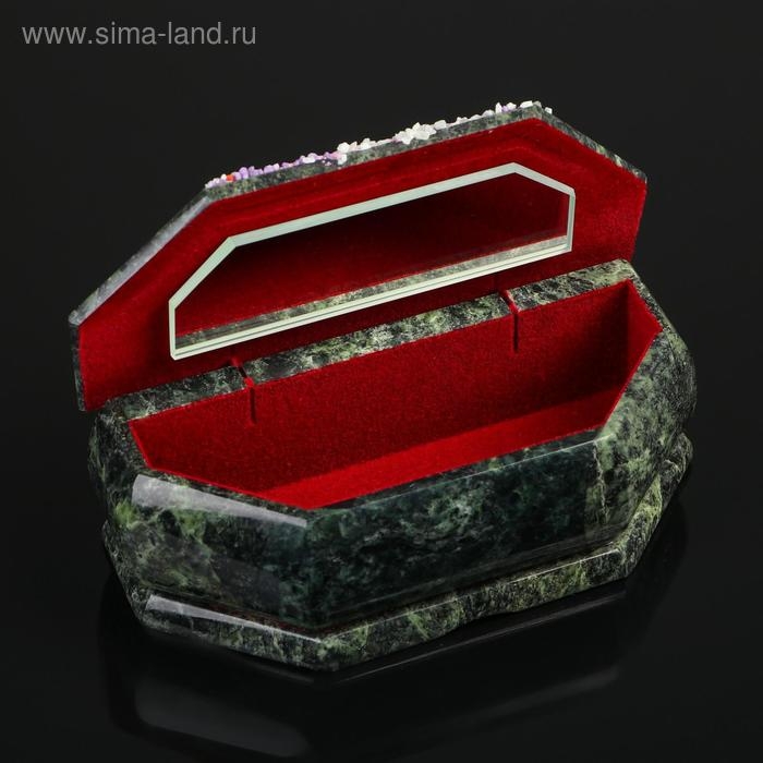 Ларец Ларец "Зима", 17х7х6, каменная крошка, змеевик