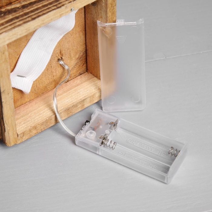 Фигура деревянная  Фигура деревянная "Ёлочка", 30х10х10 см, 35 LED, батарейки AAx2 (не в комплекте), свечение теплое белое