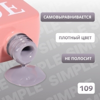 Гель лак для ногтей «SIMPLE», 3-х фазный, 10 мл, LED/UV, цвет серый (109)