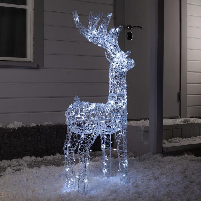 Светодиодная фигура «Кружевной олень» 60 × 105 × 18 см, металл, 31 В, мерцание, свечение белое Светодиодная фигура «Кружевной олень» 60 × 105 × 18 см, металл, 31 В, мерцание, свечение белое