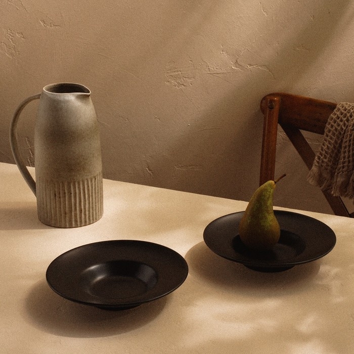 Набор тарелок для пасты SL Home «Дарк», 160 мл, d=21 см, цвет чёрный Набор тарелок для пасты SL Home «Дарк», 160 мл, d=21 см, цвет чёрный