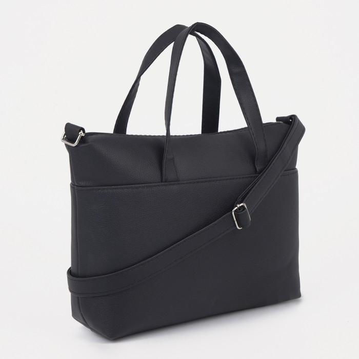 Сумка-тоут на молнии, цвет чёрный