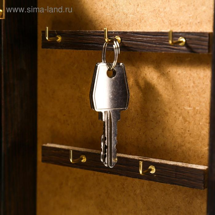 Ключница Ключница "Цветы" венге 16х31 см МИКС