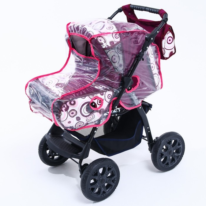 Коляска-трансформер «Гном», пластиковые колёса, оттенки красного, рисунок МИКС Коляска-трансформер «Гном», пластиковые колёса, оттенки красного, рисунок МИКС