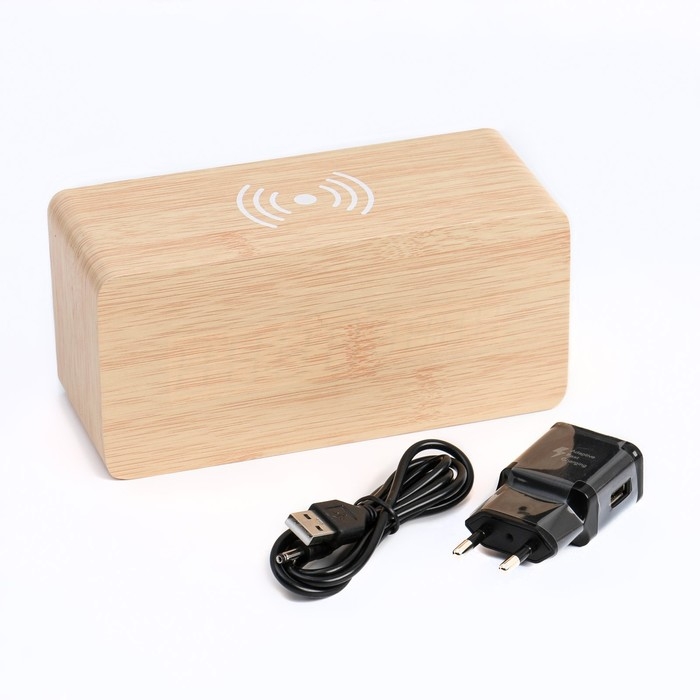 Часы - будильник электронные Часы - будильник электронные "Цифра-ТЗ" настольные с термометром и беспроводной QI зарядкой