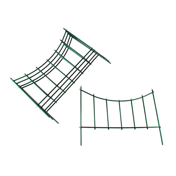 Ограждение декоративное, 60 × 410 см, 5 секций, металл, зелёное, «Горизонталь» Ограждение декоративное, 60 × 410 см, 5 секций, металл, зелёное, «Горизонталь»