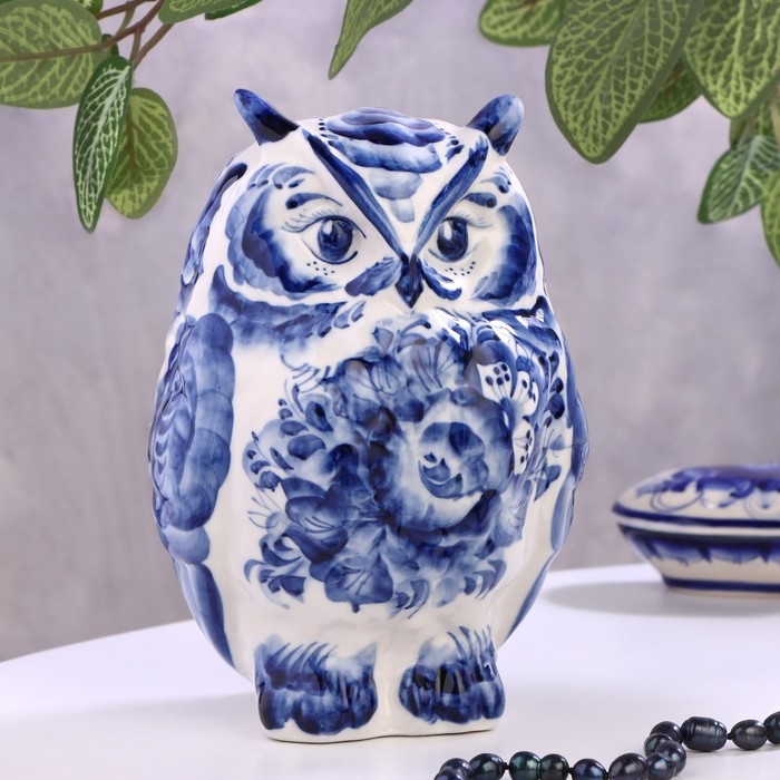 Сувенир Сова, гжель, 19х14 см Сувенир Сова, гжель, 19х14 см