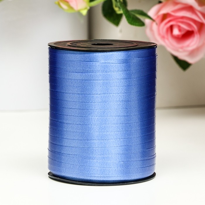 Лента для декора и подарков, синий, 0,5 см х 500 м Лента для декора и подарков, синий, 0,5 см х 500 м