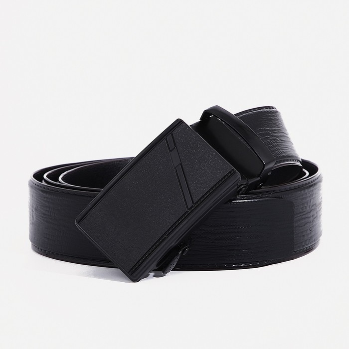 Ремень мужской, ширина 3,5 см, пряжка автомат, цвет чёрный Ремень мужской, ширина 3,5 см, пряжка автомат, цвет чёрный