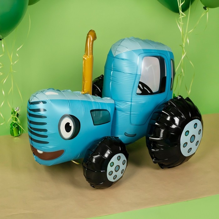 Фольгированный шар 28 Фольгированный шар 28" «3D Синий Трактор», фигура