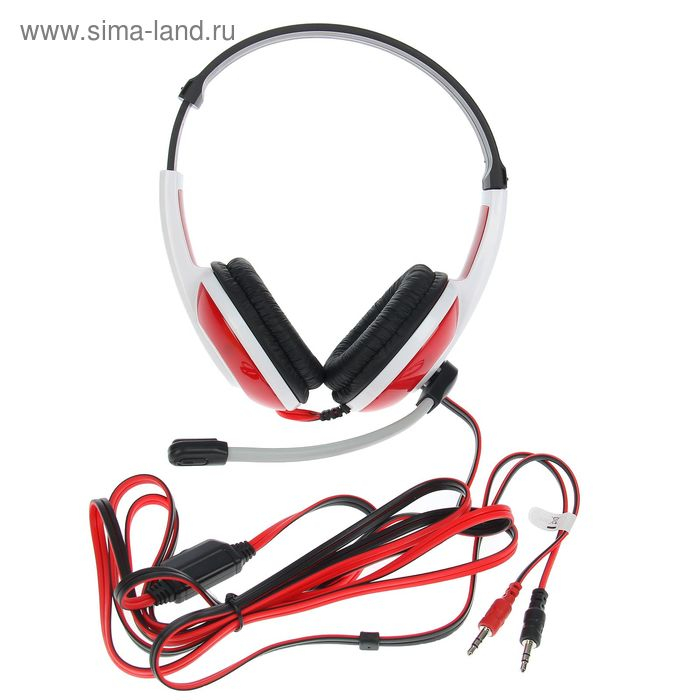 Наушники Defender Warhead G-120, игровые, полноразмерные, микрофон, 3.5мм, 2 м,черно-красные Наушники Defender Warhead G-120, игровые, полноразмерные, микрофон, 3.5мм, 2 м,черно-красные