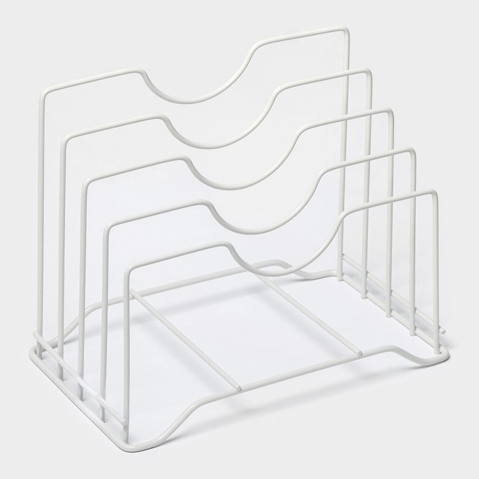 Держатель для крышек и разделочных досок Доляна, 26×16×22 см, цвет белый Держатель для крышек и разделочных досок Доляна, 26×16×22 см, цвет белый