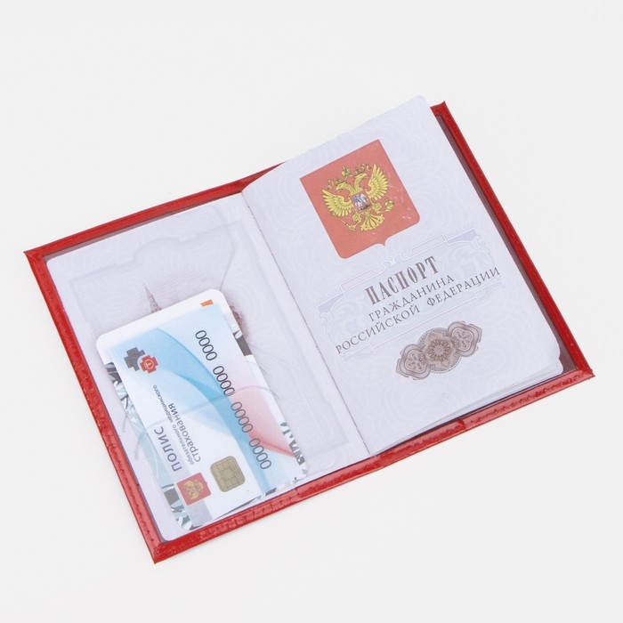 Обложка для паспорта, цвет красный