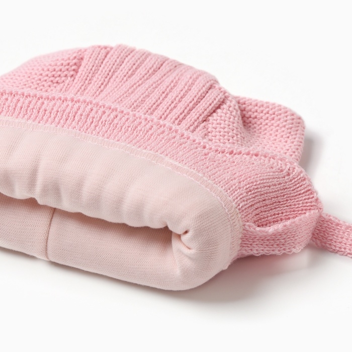 Шапка детская с ушками MINAKU р-р 44-46, цвет нежно-розовый Шапка детская с ушками MINAKU р-р 44-46, цвет нежно-розовый
