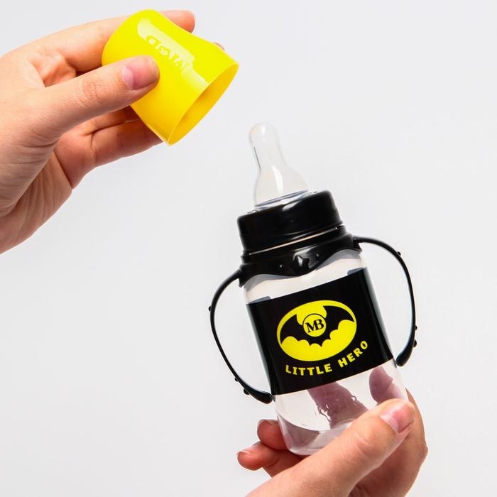 Бутылочка для кормления Little hero, классическое горло, от 0 мес, 150 мл., цилиндр, с ручками Бутылочка для кормления Little hero, классическое горло, от 0 мес, 150 мл., цилиндр, с ручками