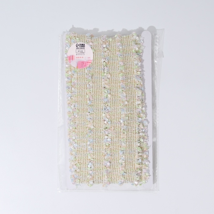 Тесьма декоративная «Твидовая», двусторонняя, 30 мм, 5 ± 0,5 м, цвет пастельный Тесьма декоративная «Твидовая», двусторонняя, 30 мм, 5 ± 0,5 м, цвет пастельный