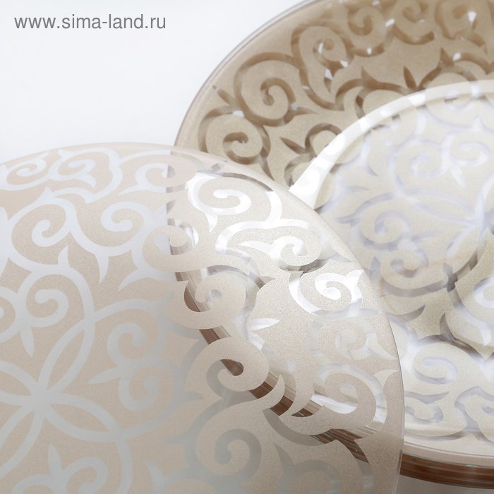 Набор тарелок «Восток», 7 предметов: d=30 см - 1 шт, d=20 см - 6 шт, цвет золотой Набор тарелок «Восток», 7 предметов: d=30 см - 1 шт, d=20 см - 6 шт, цвет золотой