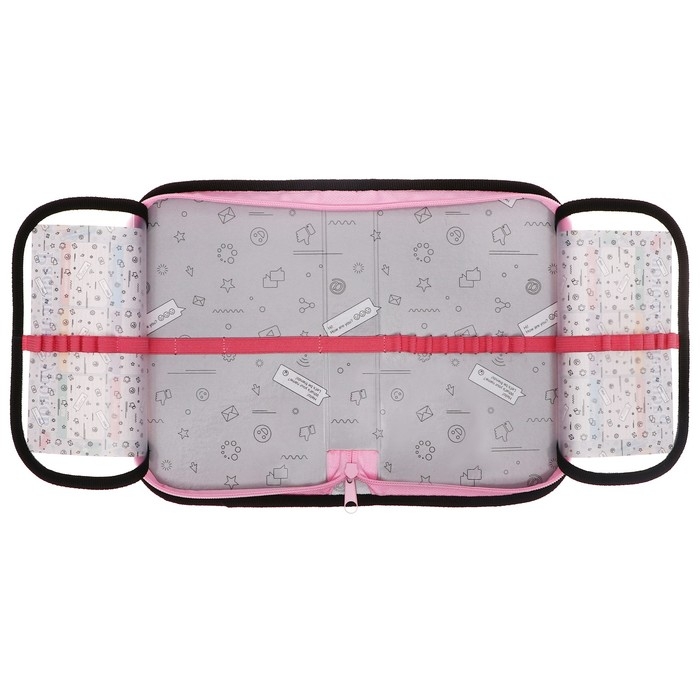 Пенал 1 секция, 130 х 210 х 40 мм, 2 откидные планки, тканевый, Calligrata TOP, Content  Пенал 1 секция, 130 х 210 х 40 мм, 2 откидные планки, тканевый, Calligrata TOP, Content "Аниме сакура"