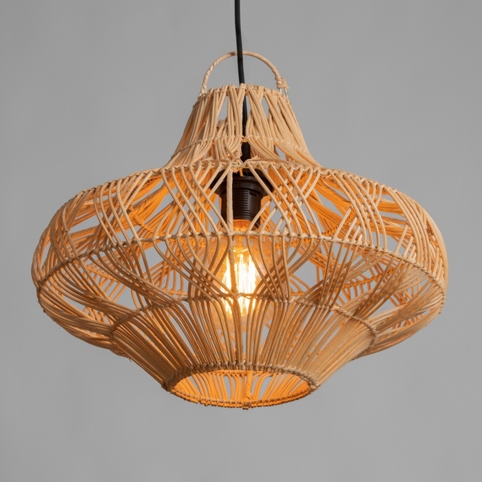 Светильник потолочный из ротанга Светильник потолочный из ротанга "Пурнама" 1х120Вт, Е27, 40х40х30 см