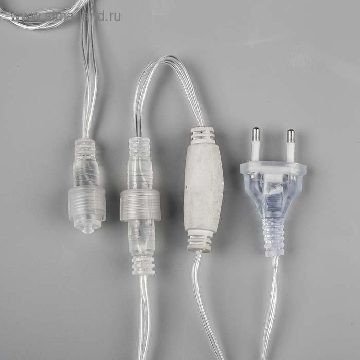 Гирлянда «Бахрома» 3 × 0.6 м, IP44, УМС, прозрачная нить, 160 SMD-LED, свечение белое, 220 В